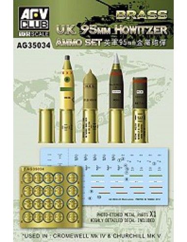 U.K 95 mm Howitzer Ammo Set (brass)