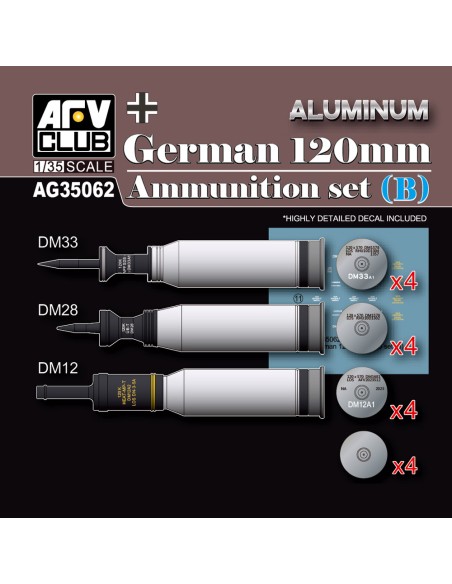 Modern German 120mm Tank Ammunition Set B (aluminium)