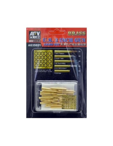U.S. 3 INCH GUN AMMO SET (BRASS)