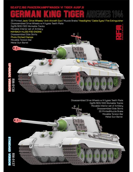 Sd.Kfz.182 Panzerkampfwagen VI Tiger Ausf.B King Tiger ARDENNES 1944 UPDATED VERSION