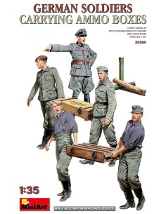 German Soldiers Carrying Ammo Boxes