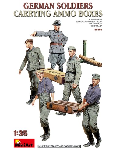 German Soldiers Carrying Ammo Boxes