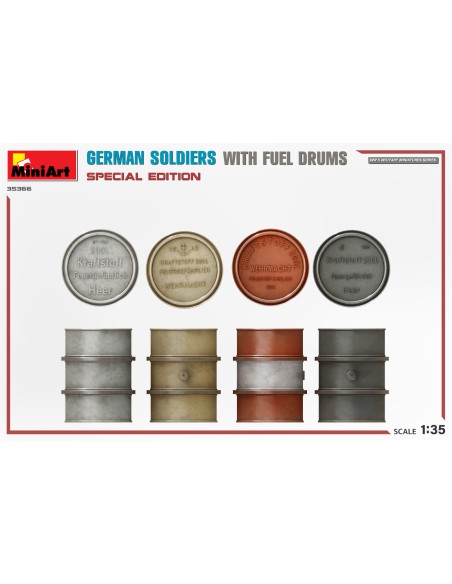 German Soldiers With Fuel Drums - Special Edition