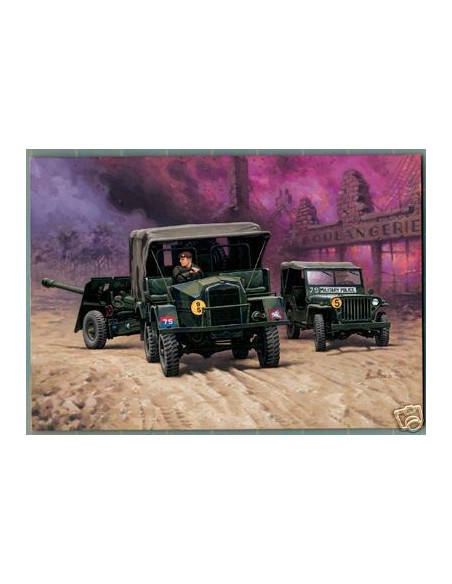 Morris C8 MK-II Truck with 17 Pounder Gun and Willys Jeep 1/76