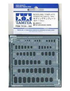 PLANTILLA FOTOGRABADO RECTÁNGULOS REDONDEADOS, 1-6 MM