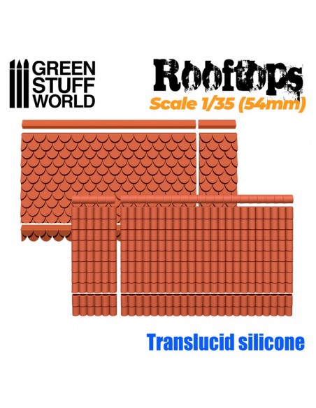 MOLDE SILICONA TEJADOS 1/35 (54mm)