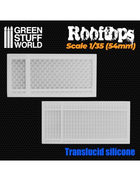 MOLDE SILICONA TEJADOS 1/35 (54mm)