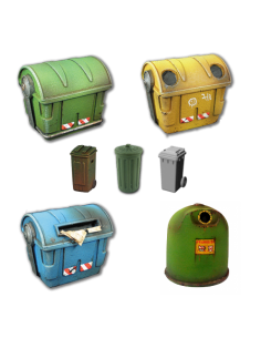 CONJUNTO DE CONTENEDORES Y CUBOS DE BASURA 2