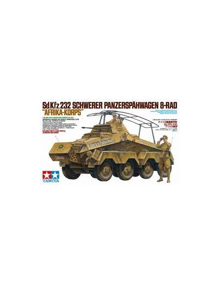 SD.KFZ 232 SCHWERER PANZERSPÄWAGEN 8-RAD AFRIKA CORPS INCLUIDOS FOTOGRABADOS Y CAÑON METAL