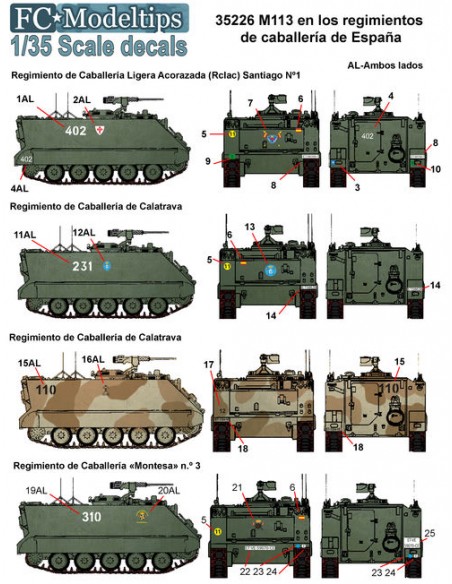 CALCAS M113 EN LOS REGIMIENTOS DE CABALLERÍA EN ESPAÑA 1/35