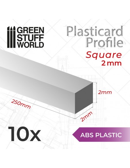 PERFIL PLASTICARD BARRA CUADRADA 2mm