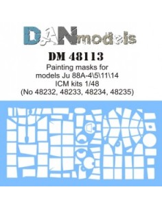 MÁSCARA PARA JU 88A-4\5\11\14 ( ICM 48232, 48233, 48234,...