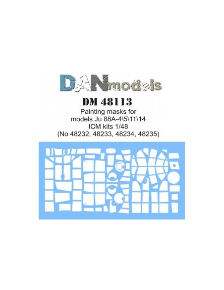 MÁSCARA PARA JU 88A-4\5\11\14 ( ICM 48232, 48233, 48234, 48235 )