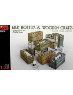 MILK BOTTLES & WOODEN CRATES