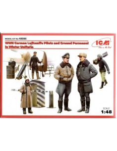 German Luftwaffe Pilots and Ground Personnel in Winter...