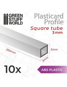 PERFIL PLASTICARD TUBO CUADRADO 3 mm