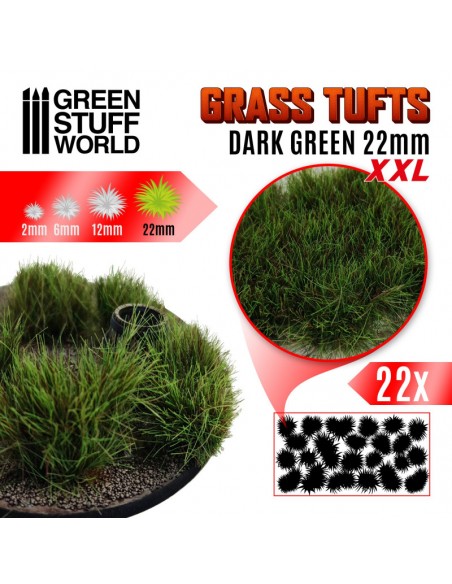 MATAS CÉSPED XXL VERDE OSCURO 22mm