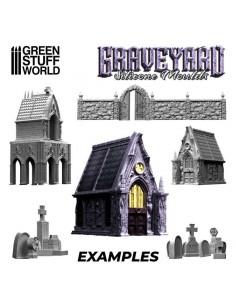 MOLDE DE SILICONA CEMENTERIO - GRAVEYARD 1/48 2