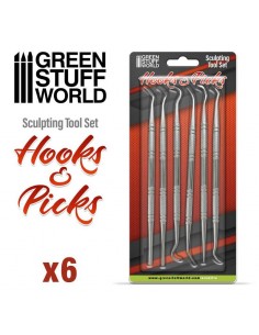 SET 6X HERRAMIENTAS PARA MODELAR GANCHO O BURILES