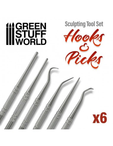 SET 6X HERRAMIENTAS PARA MODELAR GANCHO O BURILES
