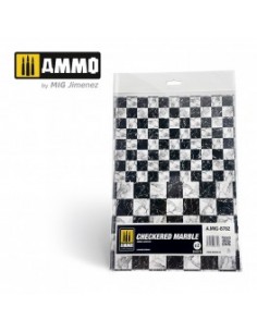 SUELO DE MÁRMOL AJEDREZADO. LÁMINA LISA - 2 UDS.