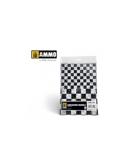 SUELO DE MÁRMOL AJEDREZADO. LÁMINA LISA - 2 UDS.