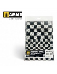 SUELO DE MÁRMOL AJEDREZADO. BALDOSAS CUADRADAS - 2 UDS.