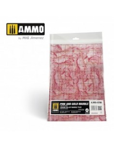 SUELO DE MÁRMOL ROSA Y DORADO. BALDOSAS CUADRADAS - 2 UDS.