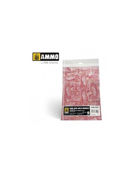 SUELO DE MÁRMOL ROSA Y DORADO. BALDOSAS CUADRADAS - 2 UDS.