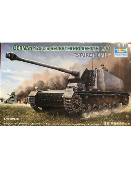 German 12.8cm Tank Destroyer L/61 Sturer Emil +CADENAS FRUIMODEL ATL64+CAÑON JORDI RUBIO 1/35