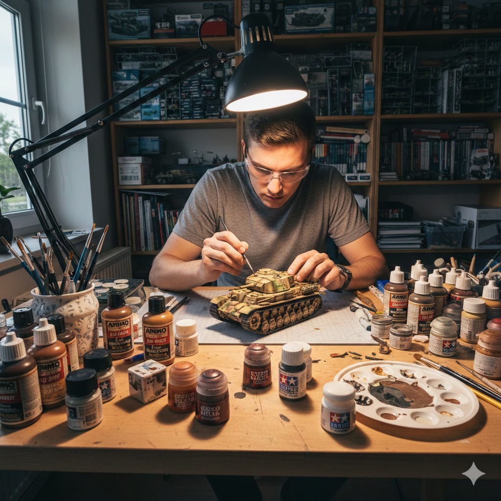 Guía completa de pinturas para modelismo: qué comprar según tu maqueta (militar, aviones, barcos, coches y figuras)